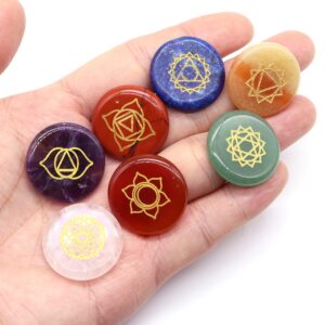 Set de Piedras Semipreciosas 7 Chakras Grabadas