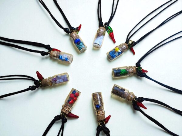 Collar Frasquito Piedra Energetica (Amuleto Protector)