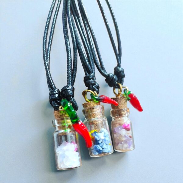 Collar Frasquito Piedra Energetica (Amuleto Protector)