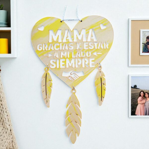 Colgante MDF Corazon Mediano "Dia de la Madre"