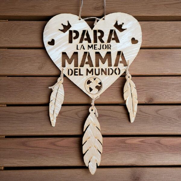 Colgante MDF Corazon Mediano "Dia de la Madre"