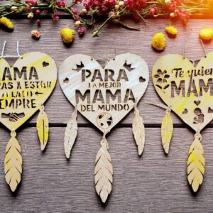 Colgante MDF Corazon Mediano "Dia de la Madre"
