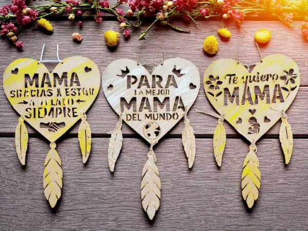 Colgante MDF Corazon Mediano "Dia de la Madre"