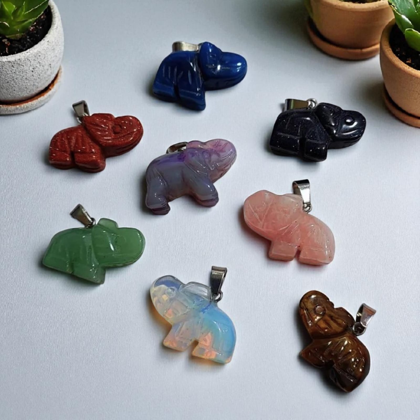 Dije Elefante Tallado Piedra Energetica