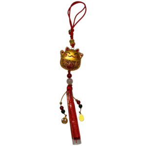 Colgante Neko Dorado con Mechon