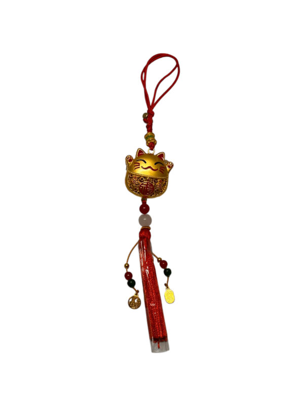 Colgante Neko Dorado con Mechon