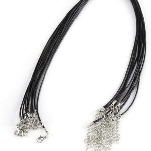 Cordon Cuero Negro para Collar x10u 50cm