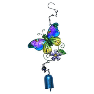 Movil Colgante Llamador Mariposa Flor Vitril con Campana