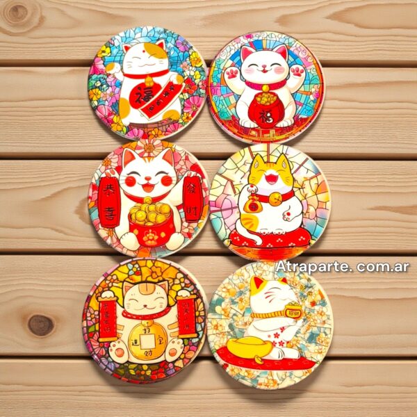 Posa Vaso Neko Ceramico x12u