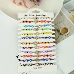 Blister Pulsera Ojo Turco Mano Hamsa Strass