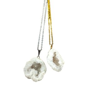 Collar Geodita Cuarzo Cristal