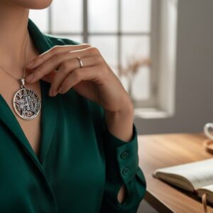 Collar Tetragramaton Grande Acero