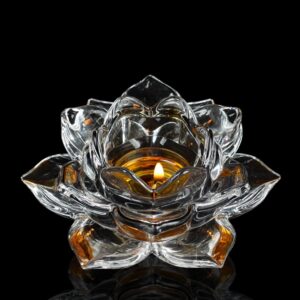 Porta Vela Cristal Loto Grande