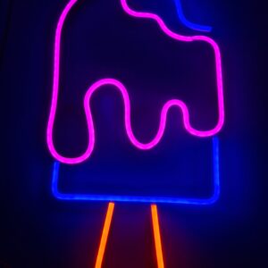Cartel Neón Helado Palito 34cm X 19cm