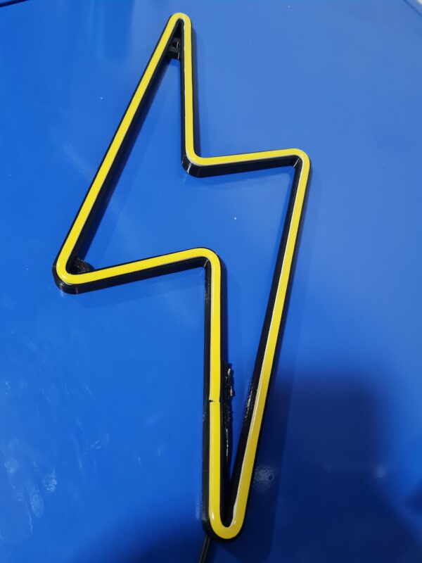 Cartel Neón Rayo Amarillo 38cm x 20cm