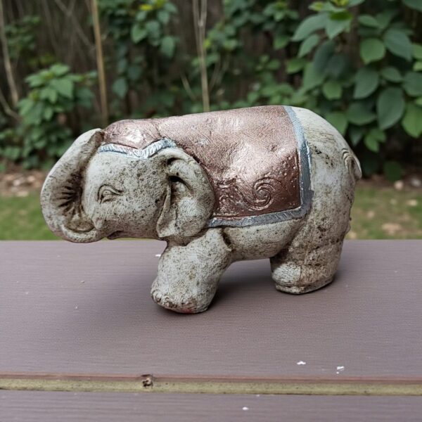 Porta Sahumerio Elefante Mini Patinado Eco