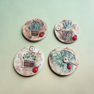 Porta Sahumerio Circular Deco Ceramico Rustico
