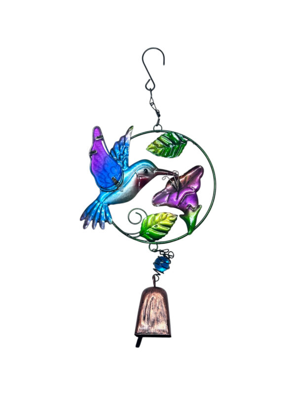 Movil Colgante Llamador Colibri Aro  Flor con Campana