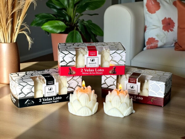 Vela Loto Cera Vegetal Aromanza x2u
