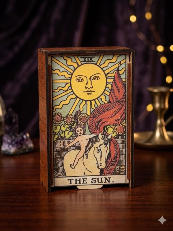 WhatsApp Image 2026-06-01 at 22.18.17 (2) Porta Tarot Premium MDF - The Sun