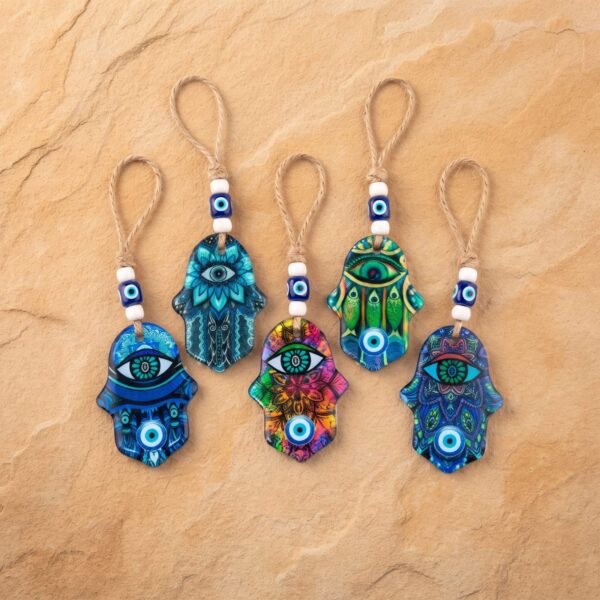 Colgante Ojo Turco Mano Hamsa Vidrio V/Modelos