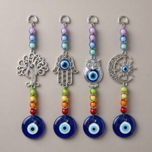 Colgante Ojo Turco Vidrio 7 Chakras Centro V/Modelos