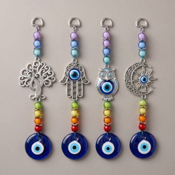 Colgante Ojo Turco Vidrio 7 Chakras Centro V/Modelos