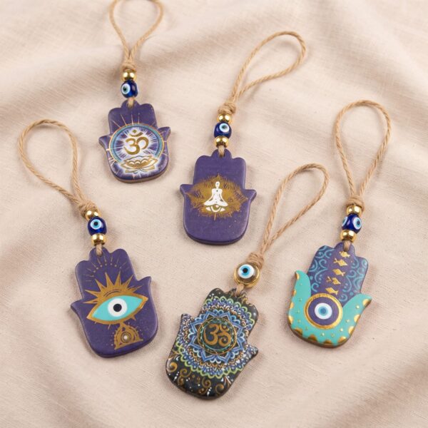 Colgante Yute Mano Hamsa Invertido Ceramico V/Modelos